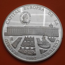 . 5 ONZAS de PLATA PURA x ESPAÑA 25 ECU 1992 MADRID CAPITAL CULTURAL MONEDA DE PLATA NO ESTUCHE FNMT 25 Ecus 1992
