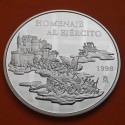 . 5 ONZAS DE PLATA PURA + CÁPSULA x España 25 EURO 1998 HOMENAJE AL EJERCITO MONEDA NO ESTUCHE FNMT 25 Euros 1998
