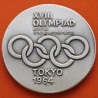 ** 1,10 ONZAS de PLATA PURA 999 ** MEDALLA OLIMPIADA de TOKYO 1964 AROS OLÍMPICOS y ATLETAS 40 mm