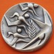 ** 1,10 ONZAS de PLATA PURA 999 ** MEDALLA OLIMPIADA de TOKYO 1964 AROS OLÍMPICOS y ATLETAS 40 mm