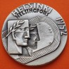 ** 1,09 ONZAS de PLATA PURA 999 ** MEDALLA OLIMPIADA de HELSINKI 1952 ATLETAS GRIEGOS y PISTA OLÍMPICA 40 mm
