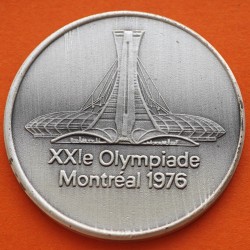 ** 1,07 ONZAS de PLATA PURA 999 ** MEDALLA OLIMPIADA de MONTREAL 1976 PABELLÓN OLÍMPICO 40 mm