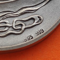 ** 1,28 ONZAS de PLATA PURA 999 ** MEDALLA OLIMPIADA de SIDNEY 2000 EDIFICIO DE LA OPERA y ATLETA 40 mm