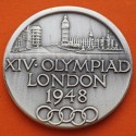 ** 1,12 ONZAS de PLATA PURA 999 ** MEDALLA OLIMPIADA de LONDRES 1948 VISTA DE LA CIUDAD y CUÁDRIGA ROMANA 40 mm