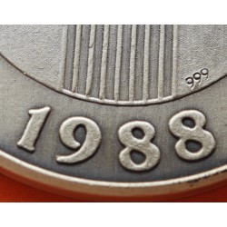 ** XXXX ONZAS de PLATA PURA 999 ** MEDALLA OLIMPIADA de SEÚL 1988 KARATEKA - ALTIUS CITIUS FORTIUS 40 mm