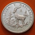 . 1,60 ONZAS de PLATA PURA + RAYITAS x España 5000 PESETAS 1995 CABRA HISPÁNICA 1ª Serie CULTURA y NATURALEZA MONEDA FNMT