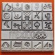 ** 1,02 ONZAS de PLATA PURA 999 ** MEDALLA OLIMPIADA de MEXICO 1970 FORMA CUDRADA y PICTOGRAMAS AZTECAS 40 mm