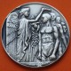 ** 1,08 ONZAS de PLATA PURA 999 ** MEDALLA OLIMPIADA de PARIS 1924 ATLETA CORONADO POR UN ANGEL ALADO 40 mm