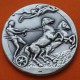 ** 1,10 ONZAS de PLATA PURA 999 ** MEDALLA OLIMPIADA de ESTOCOLMO 1912 DIOS OLÍMPICO y CIUDAD 40 mm