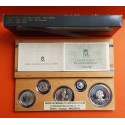 . @VER FOTOS@ ESPAÑA V CENTENARIO 100+200+500+1000+2000 PESETAS 1989 PLATA PROOF 1ª Serie 5 VALORES ESTUCHE FNMT CERTIFICADO