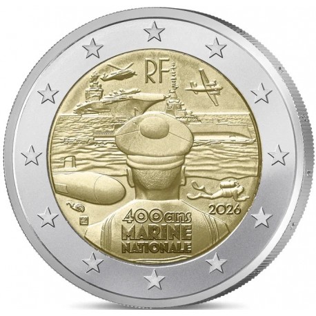 ** 0ENVÍO HOY ** FRANCIA 2 EUROS 2026 LA MARINA FRANCESA (Marine Nationale) 2ª MONEDA CONMEMORATIVA SC France