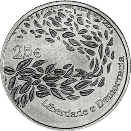 . ** 16 JULIO Envío ** PORTUGAL 2,50 EUROS 2026 LIBERTAD y DEMOCRACIA 25 Novembro MONEDA DE NICKEL SC Edic.