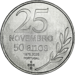 . ** 16 JULIO Envío ** PORTUGAL 2,50 EUROS 2026 LIBERTAD y DEMOCRACIA 25 Novembro MONEDA DE NICKEL SC Edic.