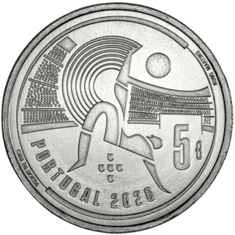 . ** 16 JULIO Envío ** PORTUGAL 5 EUROS 2026 MUNDIAL DE FÚTBOL FIFA MONEDA DE NICKEL SC Edición limitada