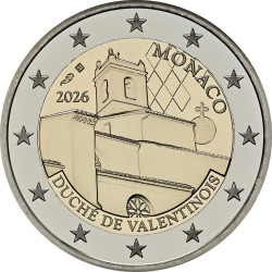 ***  22 JULIO Envío *** HOY@ MONACO 2 EUROS 2026 Ducado de VALENTINOIS MONEDA PROOF ESTUCHE y CERTIFICADO