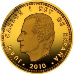 ** 1,24 GRAMOS de ORO PURO ** ESPAÑA 20 EUROS 2010 CAMPEONES DEL MUNDO EN SUDAFRICA MONEDA NO ESTUCHE SI CÁPSULA