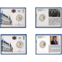 ** ENVÍO HOY - 2 COINCARDS con MARCA DE CECA ** LUXEMBURGO 2 EUROS 2026 CARLOMAGNO y ASCENSIÓN AL TRONO