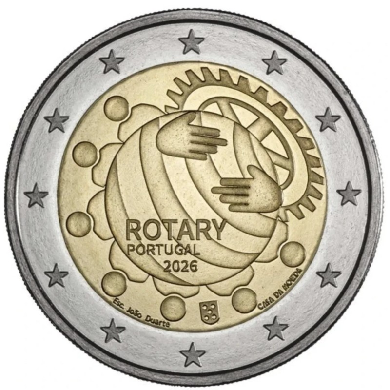 ** ENVÍO HOY ** PORTUGAL 2 EUROS 2026 ROTARY CLUB 1ª MONEDA CONMEMORATIVA SC