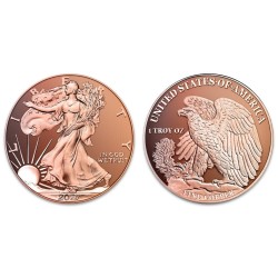 ** 4 monedas de 1 ONZA COBRE PURO ** CANADA + FRANCIA + 2x ESTADOS UNIDOS 1 ONZA 2027 MONEDA DE COBRE SC