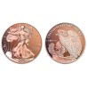 ** 4 monedas de 1 ONZA COBRE PURO ** CANADA + FRANCIA + 2x ESTADOS UNIDOS 1 ONZA 2027 MONEDA DE COBRE SC