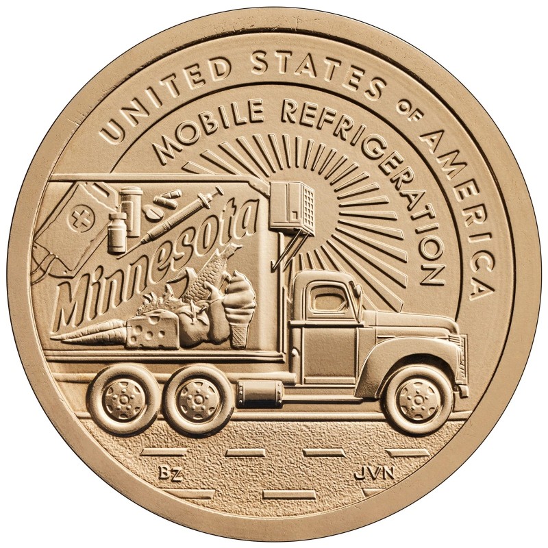 copia de ** ENVÍO HOY ** ESTADOS UNIDOS 1 DOLAR 2026 P CAMIÓN Minnesota American Innovation 32ª MONEDA DE LATON