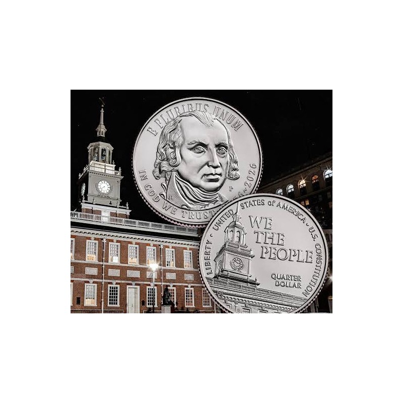 ** ENVÍO HOY ** ESTADOS UNIDOS 25 CENTAVOS 2026 P US CONSTITUION Quarter 4ª MONEDA DE NICKEL SC