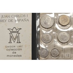 *** OFERTA *** ESPAÑA CARTERA 1983 + 1984 JUAN CARLOS I 1 + 2 + 5 + 10 + 25 + 50 + 100 PESETAS 1983 y 1984 SC/SC-