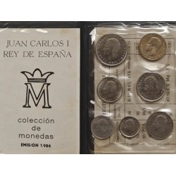 *** OFERTA *** ESPAÑA CARTERA 1983 + 1984 JUAN CARLOS I 1 + 2 + 5 + 10 + 25 + 50 + 100 PESETAS 1983 y 1984 SC/SC-