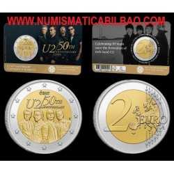 ** 020 / 25 de ENVÍO ** IRLANDA 2 EUROS 2026 U2 50 ANIVERSARIO MONEDA CONMEMORATIVA en COINCARD SC Eire Ireland