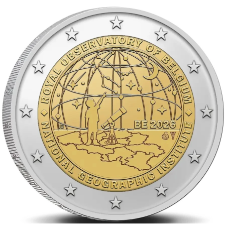 *** ENVÍO HOY *** BELGICA 2 EUROS 2026 INSTITUTO OCEANOGRÁFICO @COINCARD HOLANDÉS@ 2ª MONEDA BIMETÁLICA