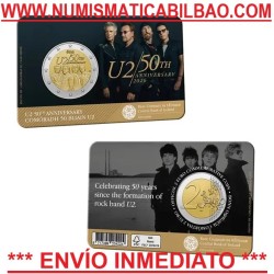 ** ENVÍO HOY ** IRLANDA 2 EUROS 2026 U2 50 ANIVERSARIO MONEDA CONMEMORATIVA en COINCARD SC Eire Ireland