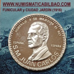 ** 0,77 ONZAS ** ESPAÑA MEDALLA DE PLATA PURA Años 1980 REY JUAN CARLOS 24,10 gramos RAYITAS 41 mm