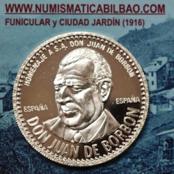 **  0,77 ONZAS ** ESPAÑA MEDALLA DE PLATA PURA Años 1980 DON JUAN DE BORBÓN 24,10 gramos RAYITAS 41 mm