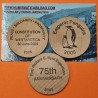 ** 3 MONEDAS de MADERA *** Gran Ducado de WESTARCTICA 1 DOLAR 2005 PINGÜINO y EXPEDICION Antarctic Territory TIRADA 200