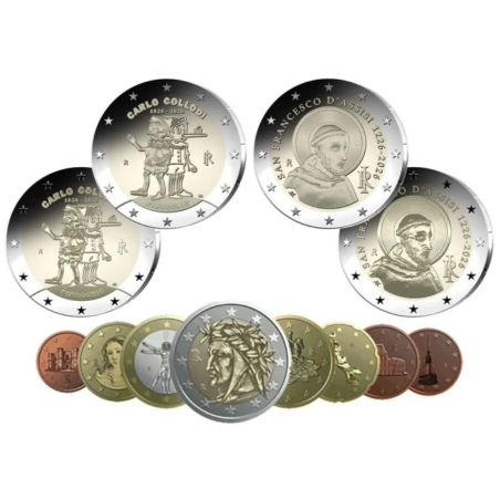 ** 015 OCTUBRE Envío ** ITALIA CARTERA OFICIAL EUROS 2026 UNC 1+2+5+10+20+50 Cts. + 1€ + 2 EUROS 2026 SET