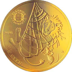 ** 015 OCTUBRE Envío ** GRECIA 1,50 EUROS 2026 LEÓN y RATÓN @COLORES@ MONEDA DE LATÓN en ESTUCHE