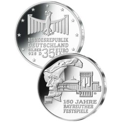 ** 015 OCTUBRE Envío ** ALEMANIA 35 EUROS 2025 D RICHARD WAGNER MONEDA DE PLATA SC Germany BRD