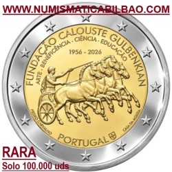 ** 015 OCTUBRE Envío ** @RARA@ PORTUGAL 2 EUROS 2026 FUNDACION CALOUSTE GULBENKIAN SC solo 100.000 MONEDAS