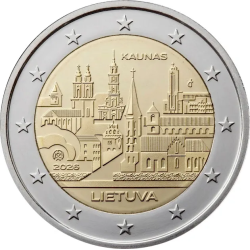 ** 015 OCTUBRE Envío ** LITUANIA 2 EUROS 2026 CIUDAD DE KAUNAS 2ª CONMEMORATIVA SC Lietuva Lithuania