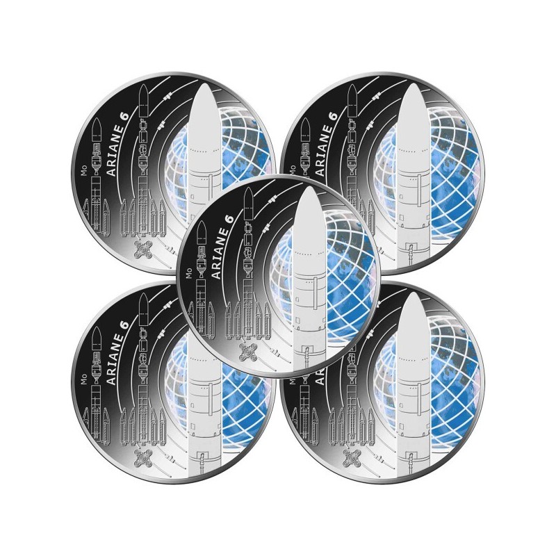 ** 015 OCTUBRE Envío ** ALEMANIA 5 EUROS 2026 A+D+F+G+J COHETE ARIANE 6 NICKEL Serie EXPLORACIÓN ESPACIAL