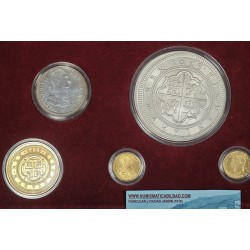 ** 13,27 ONZAS de PLATA PURA ** HISTORIA DE LA MONEDA ESPAÑOLA 1474 a 1868 BAÑO DE ORO 17 MEDALLAS 412 gramos