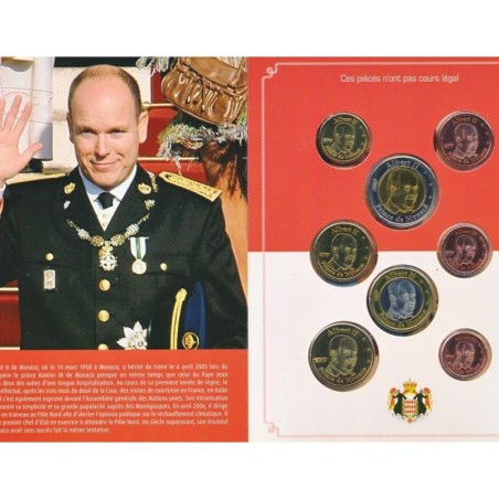 MONACO MONEDAS EURO PRUEBA 2007 CARTERA EURO SET 8 coins ESSAI PROBE PATTERN ALBERT II @NO INCLUYE 2 EUROS GRACE KELLY@