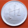 . 1 moneda EBC/SC- x MEXICO 1 ONZA 1980 BALANZA KM.M49 Mejico UNA ONZA TROY DE PLATA PURA Oz R/2