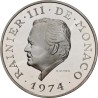 MONACO 100 FRANCOS 1974 PRINCIPE RAINIERO III ESCUDO KM.XM3 MONEDA DE PLATA PROOF Principado de Silver Francs