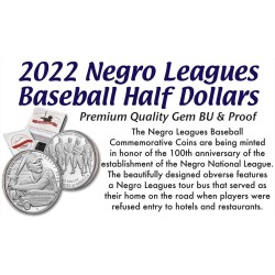 . 1 moneda x ESTADOS UNIDOS 1/2 DOLAR 2022 S BEISBOL y AUTOBUS NEGRO LEAGUES BASEBALL NICKEL PROOF ESTUCHE Us Mint