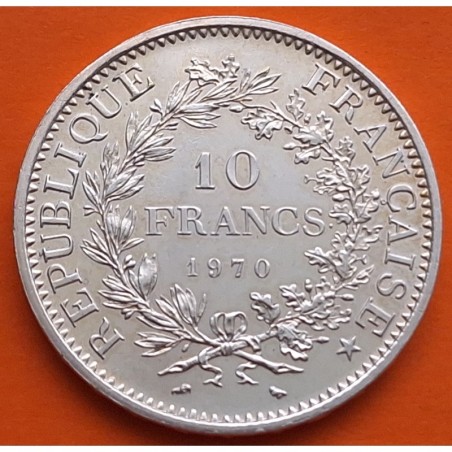 FRANCIA 10 FRANCOS 1970 HERCULES KM.932 MONEDA DE PLATA EBC + IMPERFECCIONES France 10 Francs 0,72 ONZAS R/4