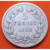 FRANCIA 5 FRANCOS 1833 A Ceca de PARIS Rey LOUIS PHILIPPE I KM.749.13 MONEDA DE PLATA MBC- Republique Francaise