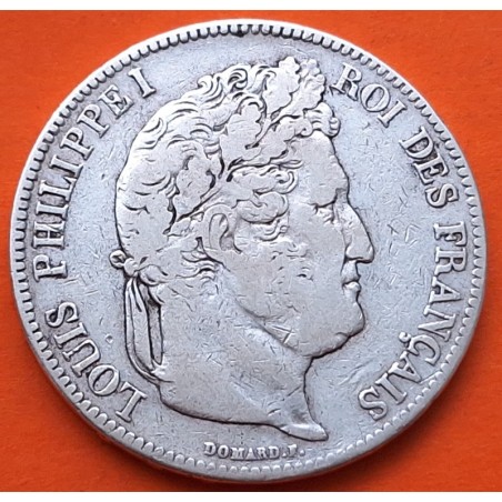 FRANCIA 5 FRANCOS 1833 A Ceca de PARIS Rey LOUIS PHILIPPE I KM.749.13 MONEDA DE PLATA MBC- Republique Francaise