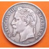 FRANCIA 5 FRANCOS 1869 BB Ceca de ESTRASBURGO EMPERADOR NAPOLEON III KM.799.2 MONEDA DE PLATA MBC France R/1