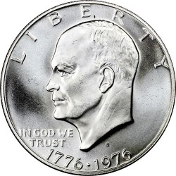 @MUESCA@ ESTADOS UNIDOS 1 DOLAR 1976 S EISENHOWER BICENTENNIAL 1776 KM.206A MONEDA DE PLATA SC USA 1 Dollar